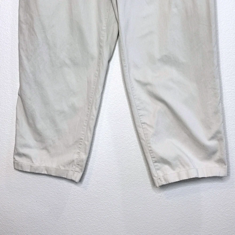 Vtg BANANA REPUBLIC Smithfield Corduroy Mens Pants 36x30 Off White Cuffed Pleats